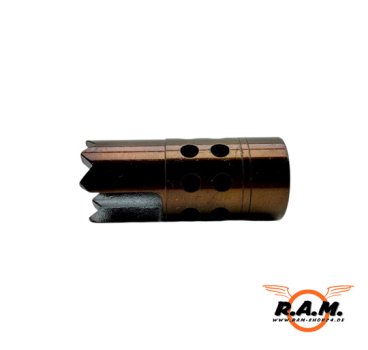 Preview: APS Rebar Cutter Flash Hider/Mündungsfeuerdämpfer – CNC Mündungsaufsatz Bronze | 14mm CCW