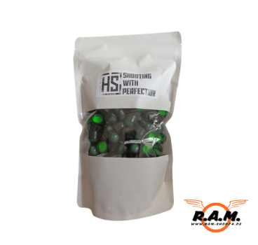 Preview: HS Projectiles Green/Green Kal. .68 – 200 Präzisionsprojektile für MagFed Paintball