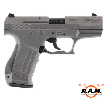 Preview: Walther P99 SV Schreckschusspistole 9 mm P.A.K. – Grau mit Stahlverschluss