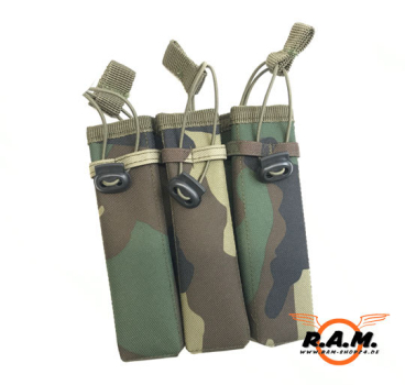 Molle Pistolen Magazintasche dreifach in Woodland von SOLIDCORE