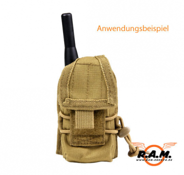 Funktasche mit elastischer Kordel in coyote