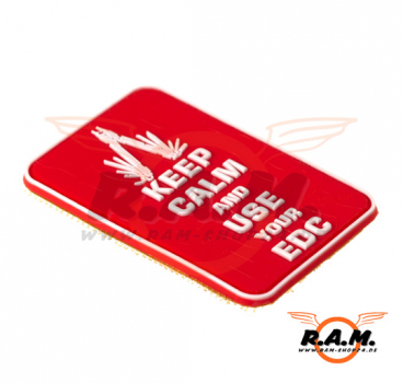 3D - Keep Calm EDC Rubber Patch - rot