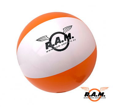 RAM-SHOP24 Wasserball, 26cm, weiß/orange
