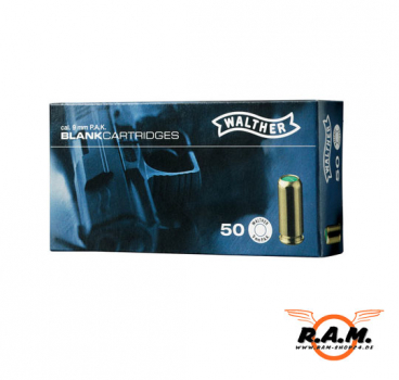 Walther Knallpatronen, cal. 9mm, PAK., 50 Stück