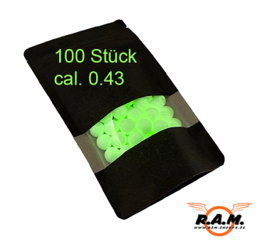 Tracer Leuchtspurmunition / Hartplastikgeschosse, cal. 0.43, 100 Stück (für X-Tracer)