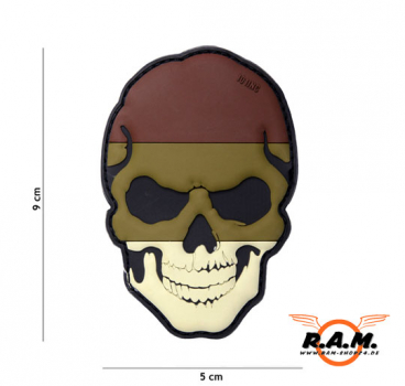 3D PVC Patch Skull Deutschland Camo, 9cm x 5cm