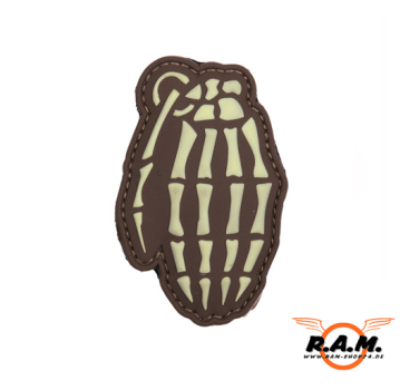 3D - Skull Grenade Patch (braun)
