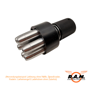 Universal Ladehülsen 4,5 mm 6er Pack für Diabolo & Darts – Umarex, Crosman & Dan Wesson – von SOLIDCORE | Made in Germany