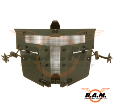 Pirate Arms Warrior Steel Face Mask, OD