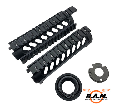 Quad Rail Handguard Set 7", schwarz