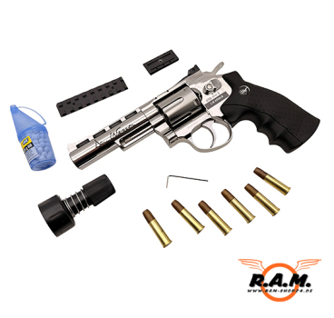 Dan Wesson 4" Silber CO2 Airsoft Revolver 6 mm BB – Vollmetall