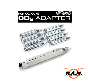 Adaptateur CO2 Walther 1 X 88g vers 2 X 12g livré avec 8 cartouches