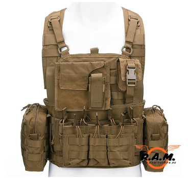 Operator Chest Rig mit divers. abnehmbaren Taschen in Tan