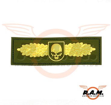 SOF Skull Badge Rubber Patch oliv/tan (JTG)