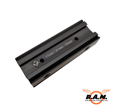 Preview: Adapter Montage 11mm auf 21mm Länge 70mm