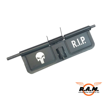 Dust Cover für M4 AEG Airsoft "R.I.P." Skull Flag dust Cover