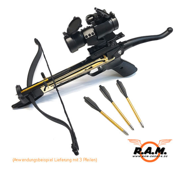 Armbrustpistole Extreme SOLIDCORE ULTIMATE Edition "Ready to Fire" Set mit Red Dot & 3 Bolzen