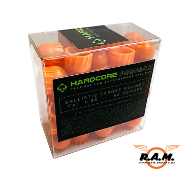 BALLISTIC TARGET ROUNDS ORANGE cal. 0.68 von HARDCORE ASSAULT **NEUHEIT**