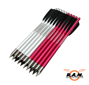 STEAMBOW Bodkinpfeile für Stinger  AR- Serie, 10er Pack, SPORT EDITION silber/pink