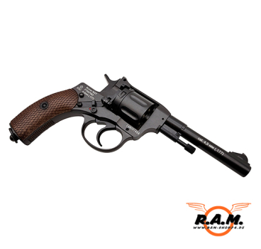 Preview: Borner NGT CO₂ Revolver 4,5 mm Diabolo – Vollmetall, 7 Schuss, Schwarz