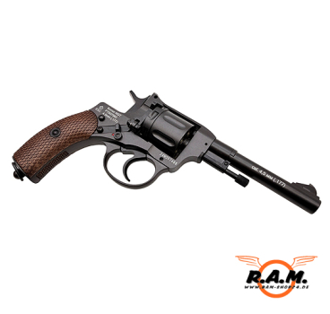 Preview: Borner NGT CO₂ Revolver 4,5 mm Diabolo – Vollmetall, 7 Schuss, Schwarz