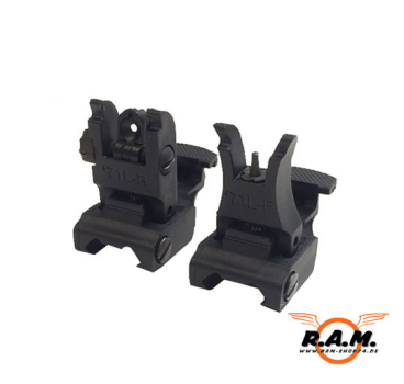 Tactical Flip Up Sights (Front & Rear), schwarz