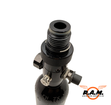 Preview: MILSIG HPA Flasche 0,21 Liter (13ci) mit ON/OFF-Regulator – 3000 PSI / 1100 PSI