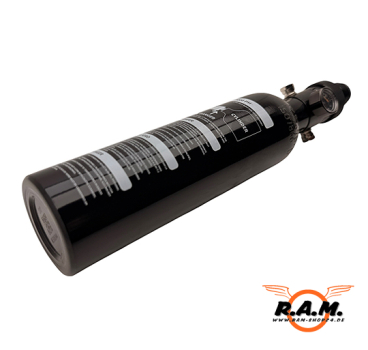 MILSIG HPA Flasche 0,21 Liter (13ci) mit ON/OFF-Regulator – 3000 PSI / 1100 PSI