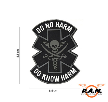 3D Rubber Patch - DO NO HARM - DO KNOW HARM - Black