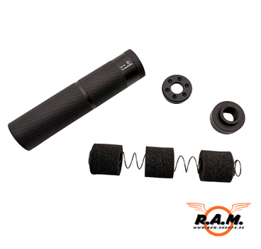 Multikaliber F-Schalldämpfer 14ccw Gewinde 4.5mm, 5.5mm, 6mm, 9mm, 0.43 (10.8mm) PCP / Luftdruck & Airsoft