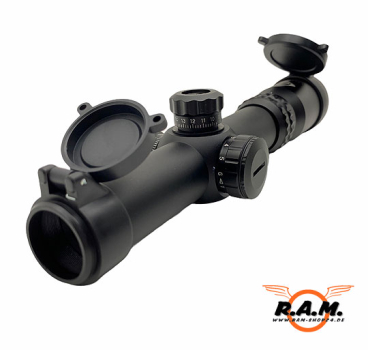 1-4x24 Sniper Mil-Dot Tactical Scope Black
