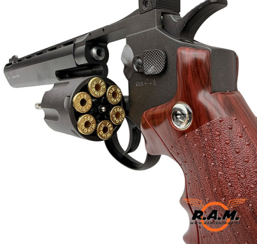 Preview: Borner Super Sport 703 CO₂ Revolver 4,5 mm BB – Vollmetall mit 6-Schuss-Trommel