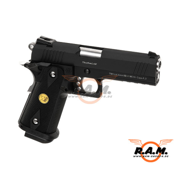 WE Softairpistole Hi-Capa 4.3 OPS Full Metal GBB, schwarz