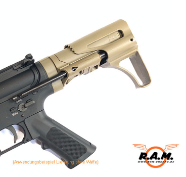 CRS (Collapsible Rifle Stock) Schubschaft für M4/M16 Airsoft AEGs, Desert