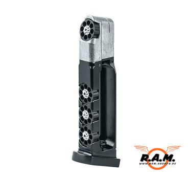 Glock 17 Ersatzmagazin cal. 4,5mm (.177) 8 Schuss, inkl. 4 Trommelmagazine
