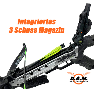 Barnett Demun Tri Strike Compact Repetier- Pistolenarmbrust inkl. Pfeile