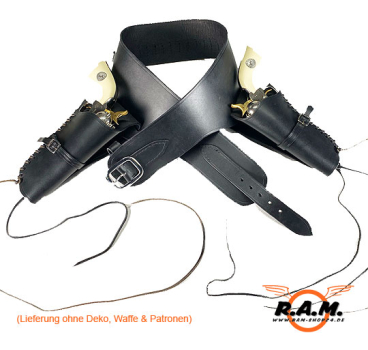 Revolverholster "Double" Colt SAA Echtleder schwarz