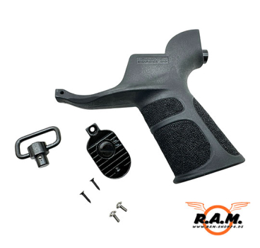 Preview: APS M4 Pistolen Griff mit QD Sling Mount und Stippling, schwarz