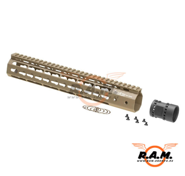 Ares 12" Aluminium Keymod Handguard, desert