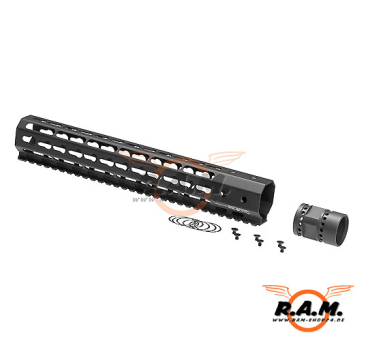 Ares 12" Aluminium Keymod Handguard, schwarz