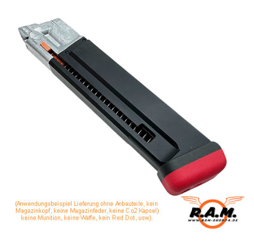 IMI Gummi Magazinboden / Magazinschuh für Glock, rot
