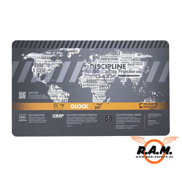 GLOCK® Unterlegmatte  (54 x 36 cm) dunkelgrau /orange