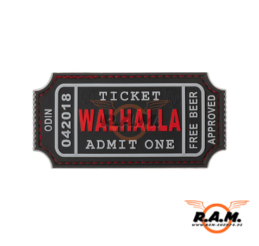 3D - Large Walhalla Ticket Rubber Patch - BlackMedic