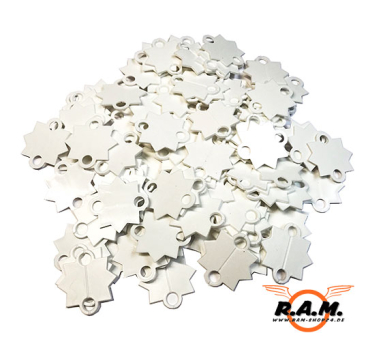 Plastik Sterne / Abschiesssterne weiss 100 Stück Schausteller / Schiessbude