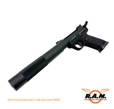 F-Schalldämpfer Multicaliber 4.5mm, 5.5mm, 6mm BB, 6.35mm, 7.62mm, 9mm, 0.43 (NUR Co2 & LUFTDRUCKWAFFEN)