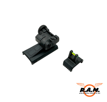 Preview: Original Sobek Pistolenarmbrust Visier Kimme & Korn schwarz