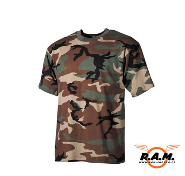 Halbarm T-Shirt in woodland, 100% Baumwolle