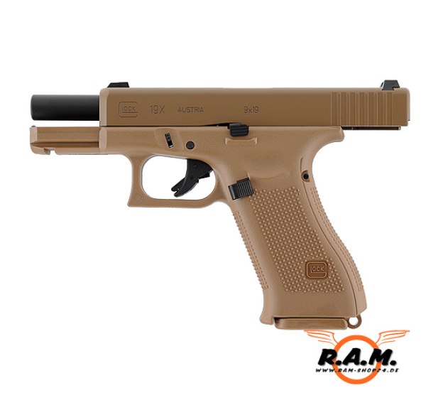 Airsoftpistole GLOCK 19X Coyote, 6mm, GBB