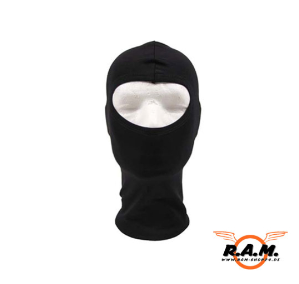 Balaclava, 1-Loch, dünn, schwarz, 100 % Elasthan