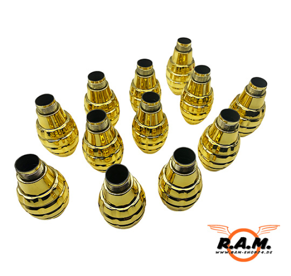 Thunder B CO2 Handgranate , 12er Set Ersatzhülsen, gold